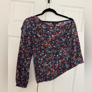 Jcrew one sleeve dressy top with stars